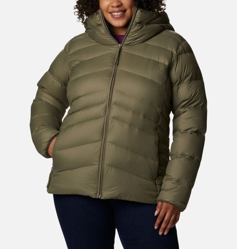 Jachete Din Puf Columbia Autumn Park Cu Glugă Dama Masline Verzi | Plus Size JB19MZ0AS